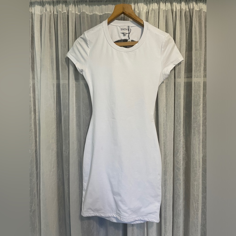 SNDYS white t-shirt dress